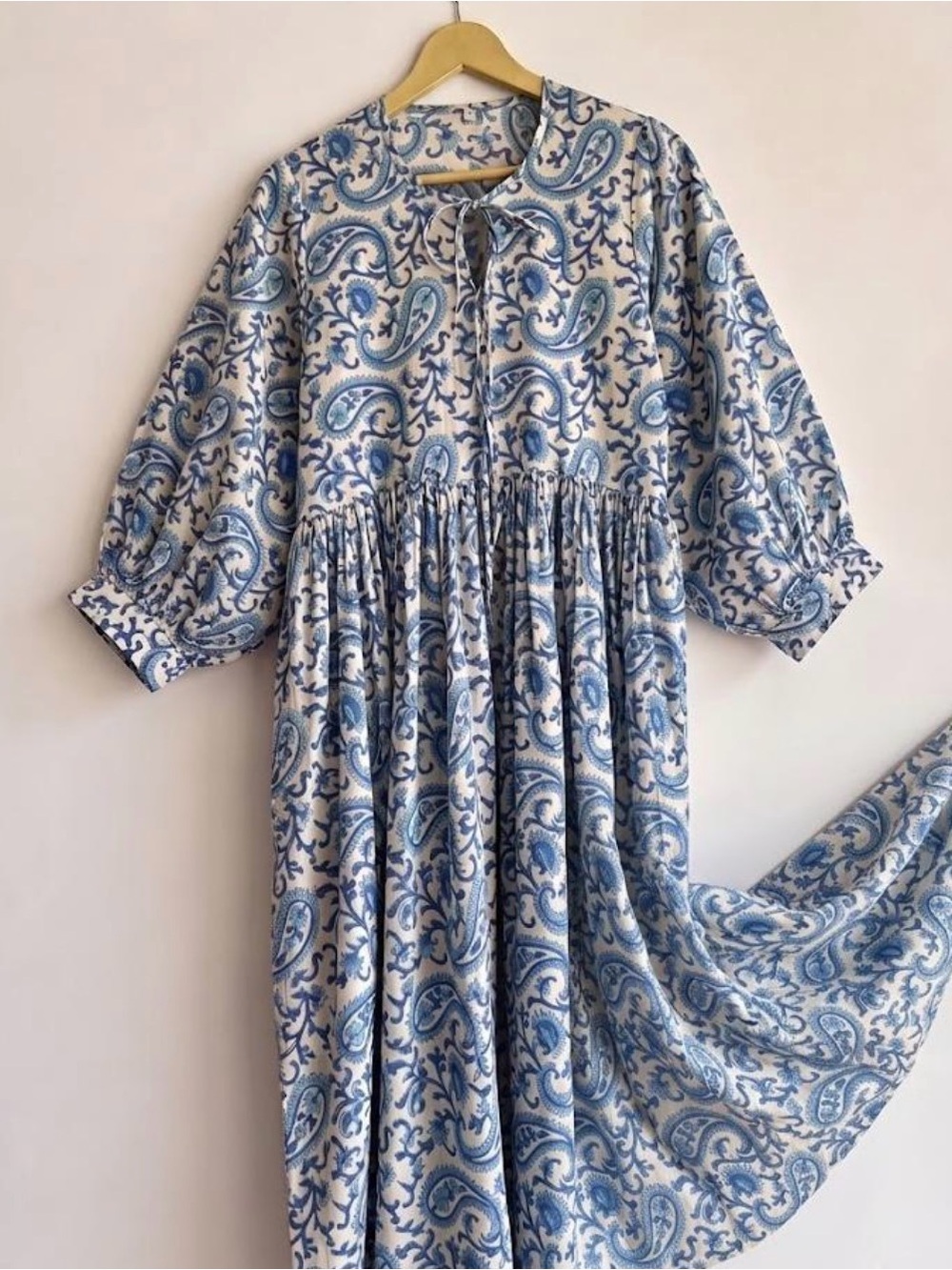 NWT Large Hand Block Print Cotton Indian Dress